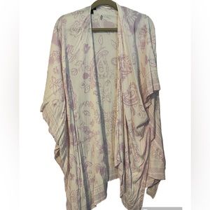 Pink And White Swimsuit Cover-Up